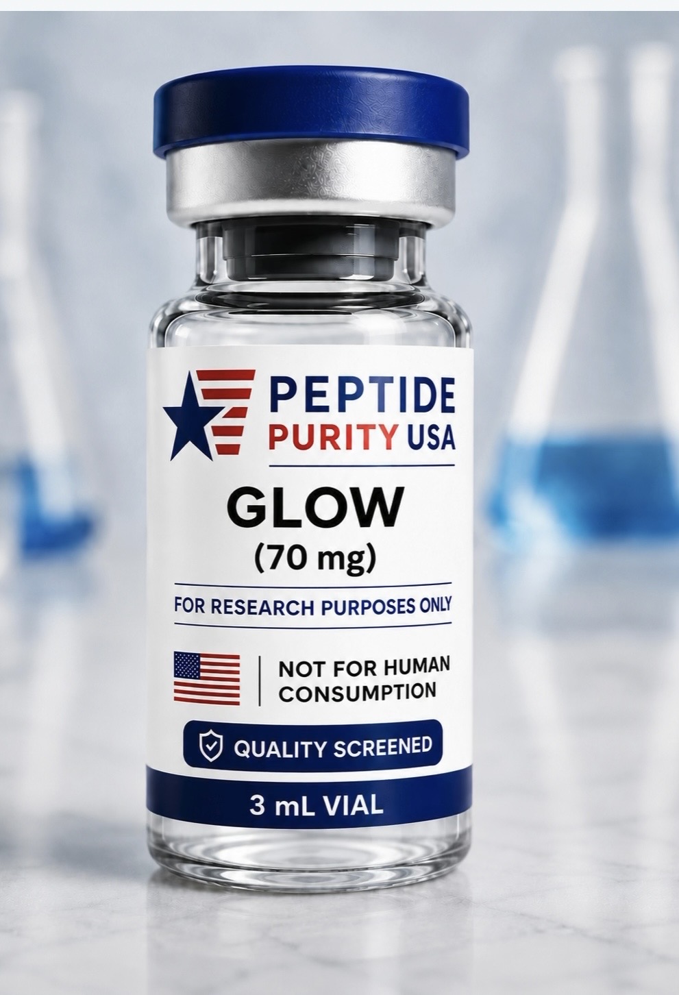 Glow 70 research vial